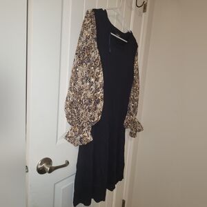 Msk Women's Black Knit Long Sleeves Sheath Dress